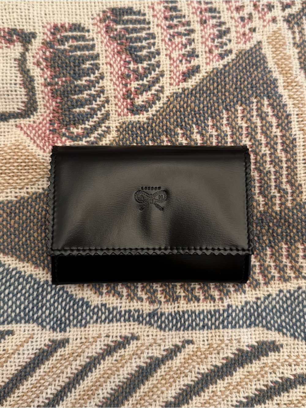 Anya Hindmarch London Black Leather Mini Wallet